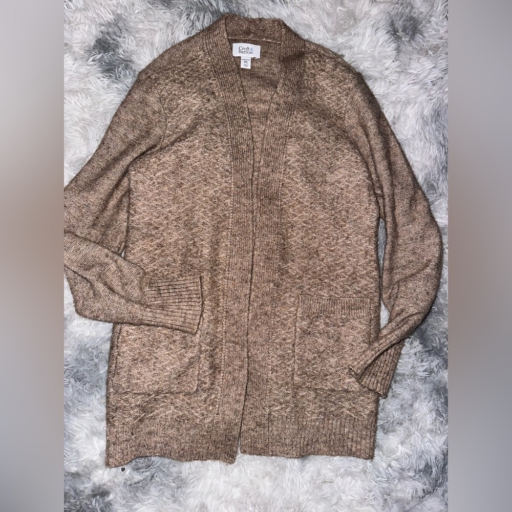 Croft & Barrow Light Brown Women's Open Cardigan - XS Petite